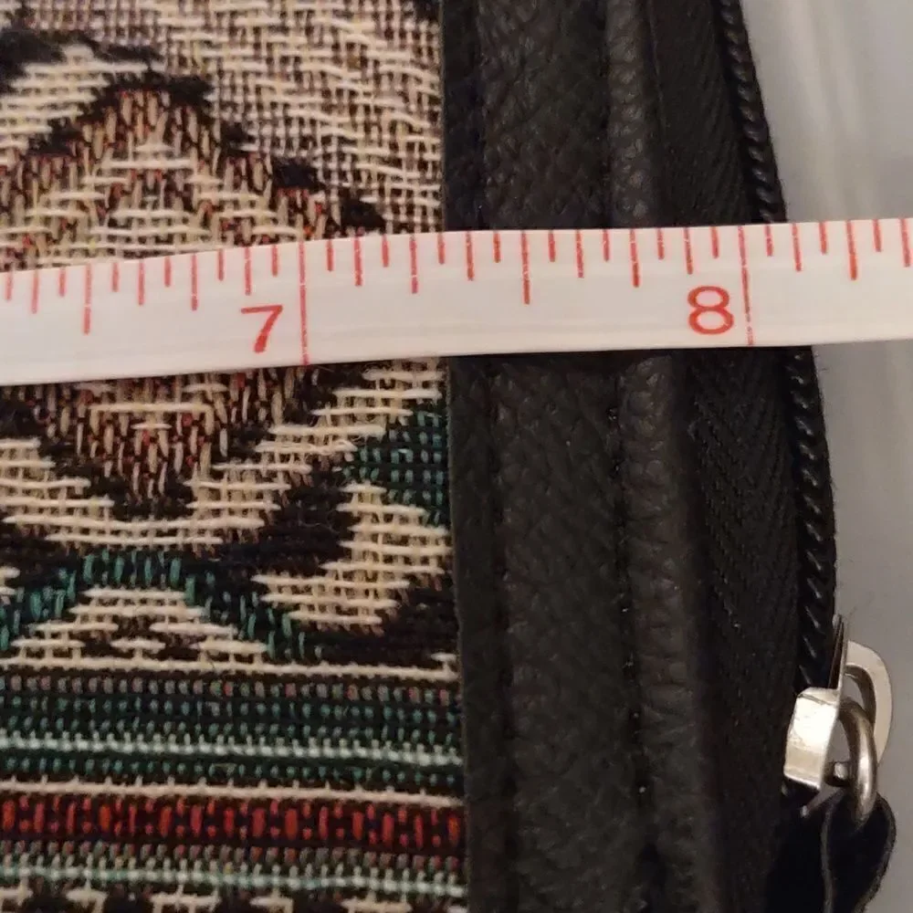 Canyon Sky Zip Credit Card Wallet Coin‎ Purse Set Tan Red Geometric Ethnic Print
